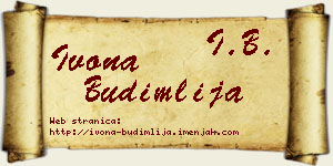 Ivona Budimlija vizit kartica